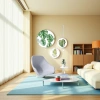 Green plant circular decorative painting, living room hanging painting, simple Nordic-style wall decoration painting details Picture